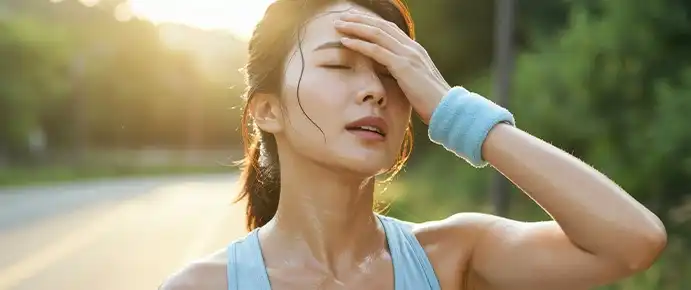 뜨거운 곳에서는 장시간 활동 삼가